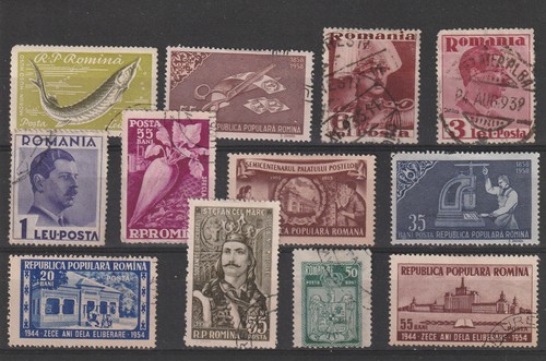 Lot timbres roumanie - 12,