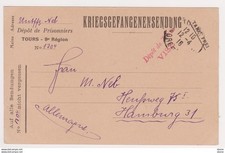 Carte en franchise militaire - Prisonniers de guerre - Tours