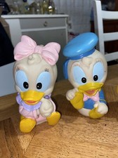 lot 2 figurines pouet sifflet Donald Daisy Babies Bébé Enfants Disney Vintage