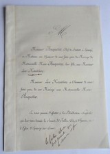 Faire Part Mariage Marie ANQUETIN Léon HAUTRIVE 1864 genealogie