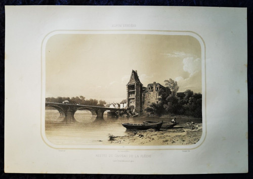 Gravure ancienne château - gravure, de