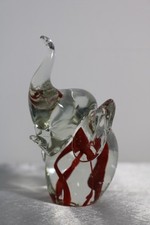 Murano Eléphant en cristal nuance de rouge 11,3 cm