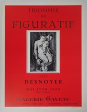 [AFFICHE D'ART] François Desnoyer: Nue assise #Galerie Gaveau #Paris, 1960