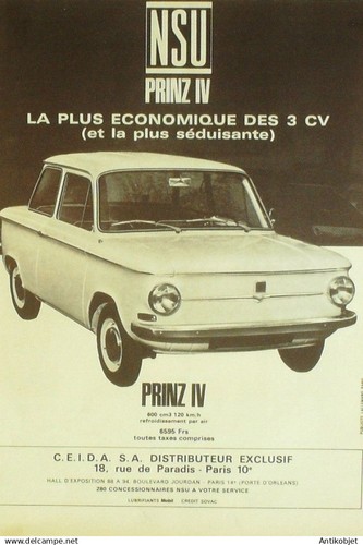 Publicite auto nsu prinz - auto,