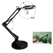 Lampe Loupe LED avec Lumière Réglable et Double Utilisation comme Table ou Cli