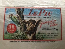 Etiquette Fromage Chèvre Le Pic Laiterie La Mothe Saint-Heray