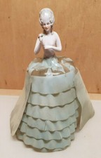  Ancienne demi figurine Porcelaine Marquise Femme robe plastique cache ampoule 