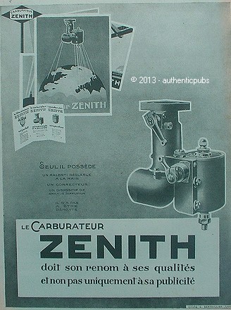 Publicite zenith carburateur - publicite,