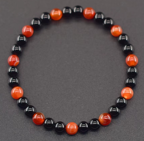 Bracelet perles onyx et - de,