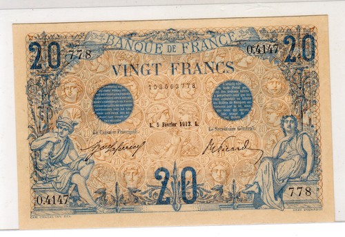 France billet francs - france, bleu