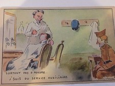 CPA barbier militaire coiffure