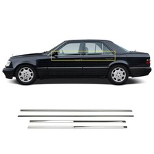 POUR MERCEDES BENZ W124 CLASSE E GARNITURES DE FENÊTRES CHROMÉES 4 PIÈCES...