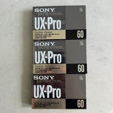 3x SONY UX-PRO 60 Chrome Blank Audio Cassette Tape Type II 1990 UX-Pro60c - NEW