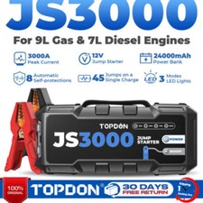 TOPDON JS3000 3000A Démarreur de voiture Jump Starter Booster Powerbank 9,0 L