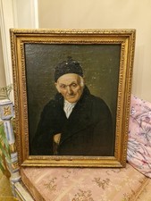 Ancien Portrait D'homme Huile