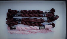 LOT DE 6 ÉCHEVEAUX DE COTON  PERLÉ A BRODER N°5  DMC  DIVERS ROSE