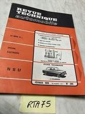 NSU 100 1200 4 cylndres Prinz TTS TT typ 110 Revue Technique Automobile RTA ETAI