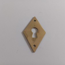 Entrée de serrure de porte, losange en laiton poli, neuve, 30 x 50mm