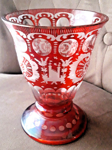 Vase cristal bohème rouge - de,