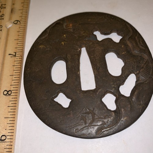 Tsuba gold inlay fuji - gold,