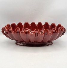 Coupe jardinière céramique émaillée rouge Clément Massier Golfe-Juan Art Nouveau