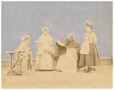 France, Photomontage, Famille dont Femme avec Lunettes vintage albumen print, no