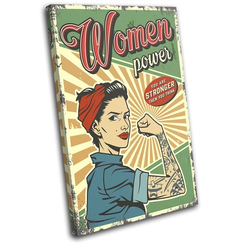Retro pin strong woman - retro,