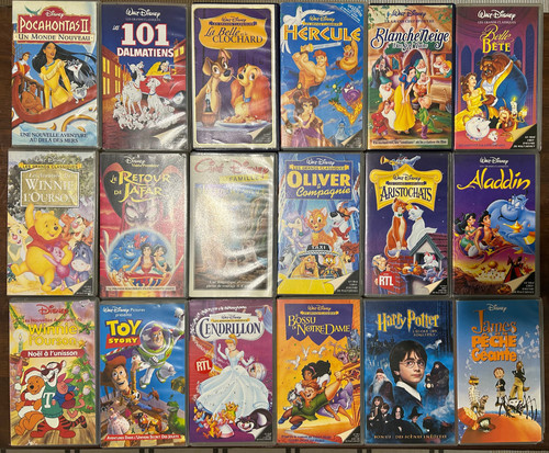Lot cassettes vhs walt - de,