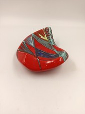 Coupelle vide poches vintage céramique Hossegor cendrier rouge 60 70 midcentury