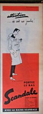 PUBLICITÉ DE PRESSE 1955 PORTEZ LE BAS SCANDALE ATTENTION ON VOIT VOS JAMBES --