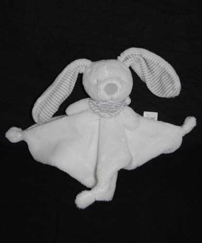 Doudou plat lapin blanc - plat,