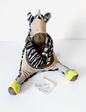 Peluche/Doudou Zèbre Noir Blanc Jaune Beige Doré Tulle 40cm Le Bazar Moulin Roty