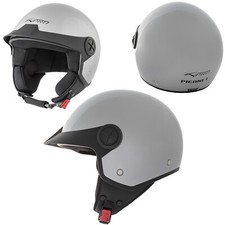 Casque Avec Moto Scooter Quad Jet Visiere ECE 22 06 SonicMoto Argent
