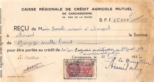 1937 caisse regionale - 1937, de