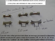 2 CACHES POMPES 18 19 20 22 COURBE EMBOUT MAILLE LIAISON BRACELET LIEN ENDLINK