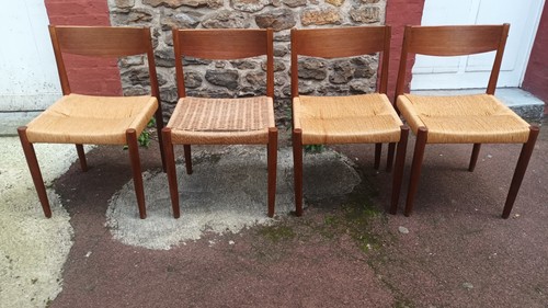 Chaises teck poul - teck,