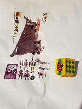 bouclier avec tète de lion tour d'assaut mobile pour chevaliers playmobil 3887