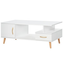 HOMCOM table 100x50x40cm Blanc