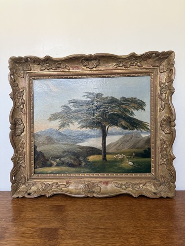 Antique framed pastoral - framed,
