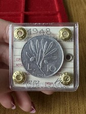 Monnaie Repubblica Italiana 10 Livres Olivier 1948 Nc Scellé Qspl Subalpina