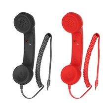 2 Paquet de 2 3,5mm Rétro Téléphone pour Conférencier Noir, Rouge