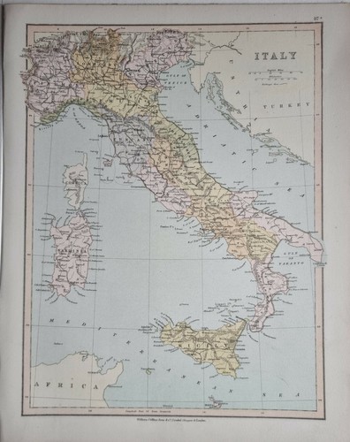 Carte antique 1878 italie - carte,