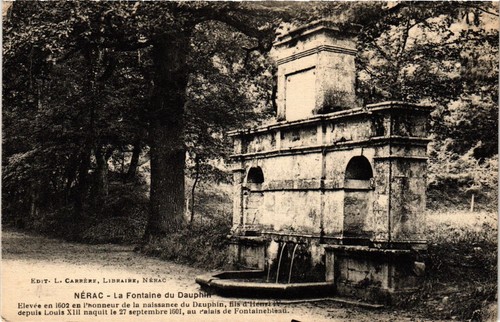 Cpa nérac fontaine du - cpa, la