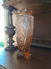 Vase En Verre Soufflé Rose Art Déco 