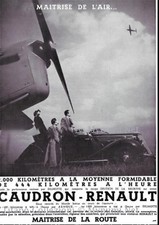 Publicité  originale  de 1935 Avion Renault Caudron Coupe Deutsh Meurthe  2992