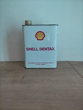 Ancien bidon d'huile automobile vide déco garage usine atelier SHELL DENTAX 