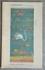 Flamants Rose Publicité De Papiers Peints Gravure Lithographie Art Nouveau 1900