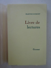 ROBERT (Marthe). Livre de lectures. Paris: Grasset (1976). E.O. 1/25