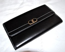 Porte-monnaie T pour LE TANNEUR? Compagnon en cuir noir vintage