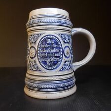 Chope bière 1L céramique grès bleu gris vintage 1950 Belgique Allemagne N8654 
